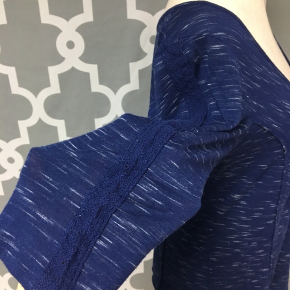 💎 Self Esteem Navy Blue 3/4in Sleeve Henley Top - Picture 6 of 7